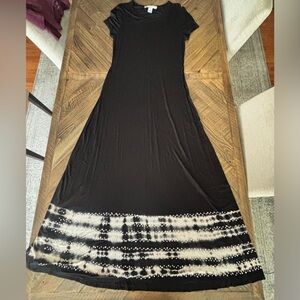 Black Tie-Dye Hem Maxi Dress - Women Cruisewear & Co